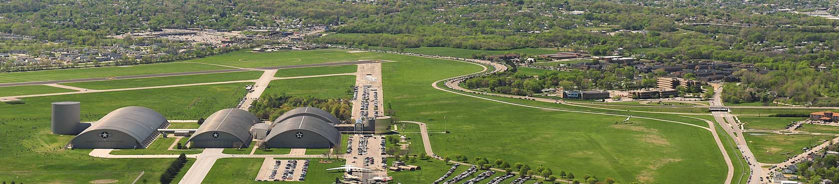 Aerial shot of Wright Patt Air Force Base