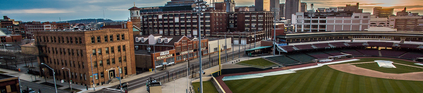 Dayton Dragon baseball field and street